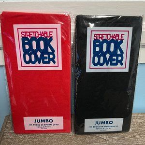 Jumbo Stretchable Book Covers - Black / Red NEW